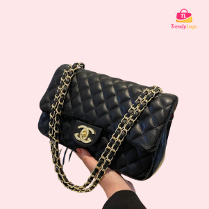 Chanel Inspired Shoulder Bag (Black)